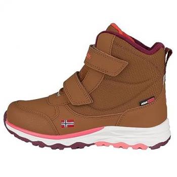 Trollkids Botas De Nieve Hafjell Impermeables para Invierno, Color Marrón, Diseño de Senderismo, Talla 34 EU