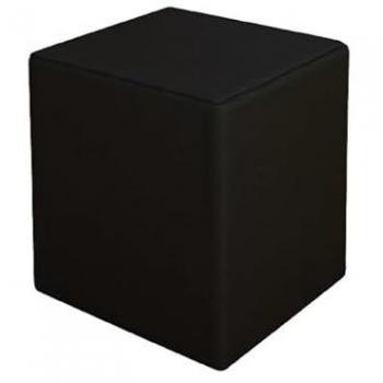 Puf Milena de Terciopelo Negro con Tablero Aglomerado de Melamina - 34x34x37 cm