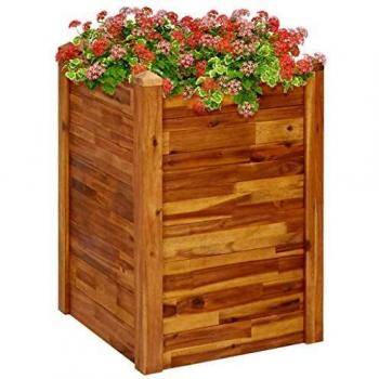 Solid Acacia Wood Garden Raised Bed 60x60x84 cm