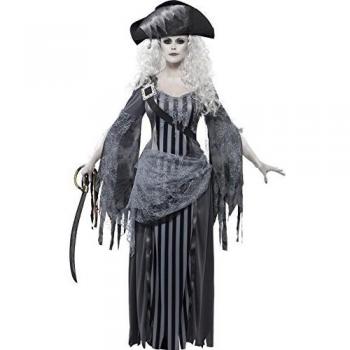 Smiffys Disfraz de princesa de Ghost Ship, Gris, con vestido y sombrero
