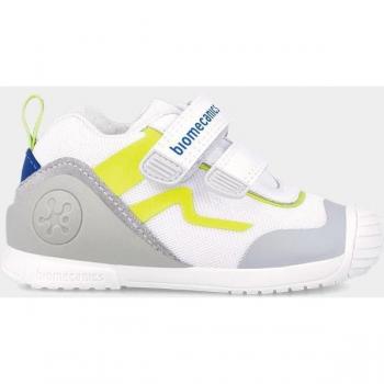 Zapatilla Biomecanics Sport 242152 Primeros Pasos - Zapatillas deportivas de bebé niño con cierre adherente en blanco y verde