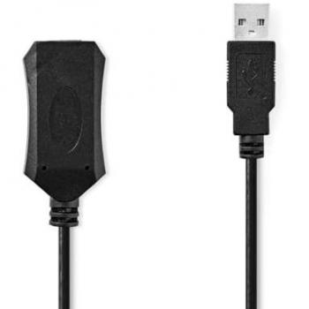 Cable USB Activo 2.0 | USB-A Macho a USB-A Hembra | 480 Mbps | 10 m | Niquelado | PVC | Cobre