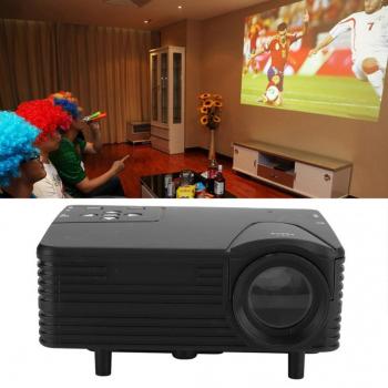 Proyector Mini Portátil 1920x1080 80LM para Cine en Casa, Reproductor de Medios con Enchufe US