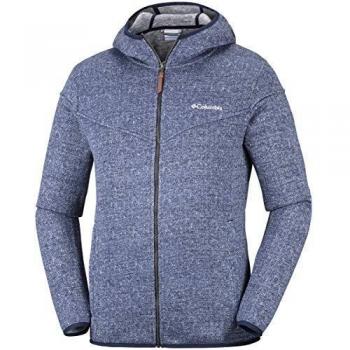 Columbia Boubioz Hooded Full Zip Chaqueta Polar con Cremallera Completa, Poliéster, Azul