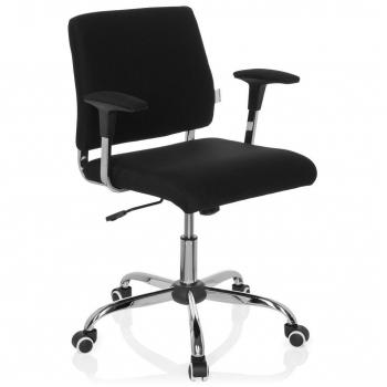 hjh OFFICE 719160 Silla de Oficina AVIDA Tela Negro, Silla de Escritorio con reposabrazos, Silla giratoria para computadora