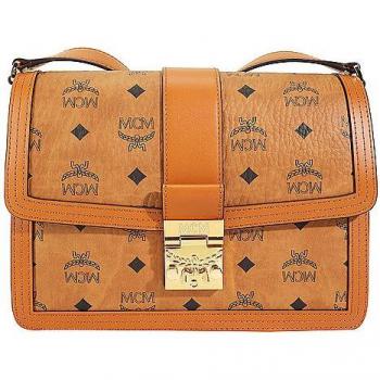 MCM Tracy Medium Brown Leather Shoulder Bag
