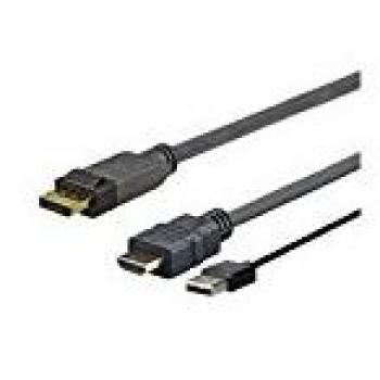 Vivolink Adaptador DisplayPort HDMI + USB N de 5m