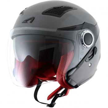 Astone Helmets fibra, Casco Jet, color Matt Gun Metal, talla L