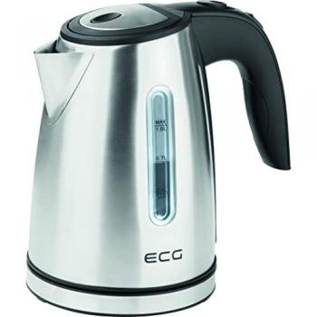 Hervidor eléctrico ECG RK 1050 – 1 L – Acero inoxidable – Iluminación blanca – Base con almacenamiento de cable – Filtro antical – 1630 W