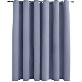 vidaXL Cortina Opaca con Anillas de Metal Gris 290 x 245 cm