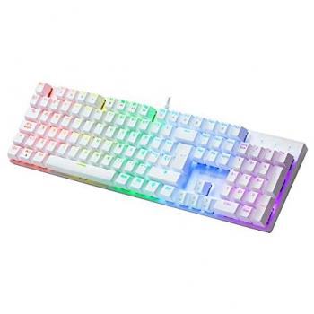Teclado Mecánico Gaming RGB Blanco Antighosting Switch Azul Mars Gaming MK422