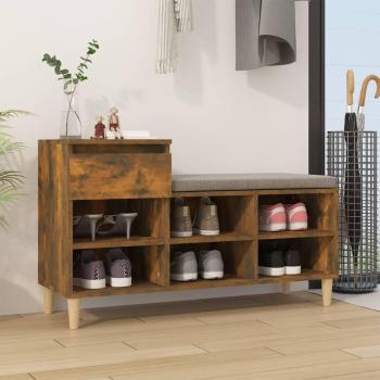 Zapatero Humo 102x36x60 cm Madera multicapa Marrón
