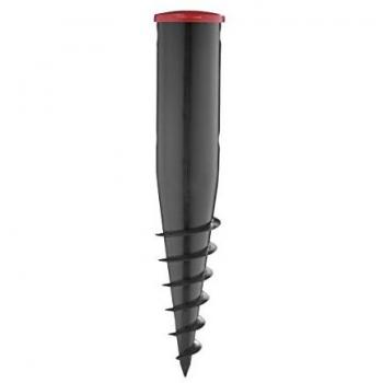 Leifheit Base ENTERRADA para TENDEDERO DE Jardin 1085606, plástico, Metal, Negro, Rojo, Pack de 1 Unidad
