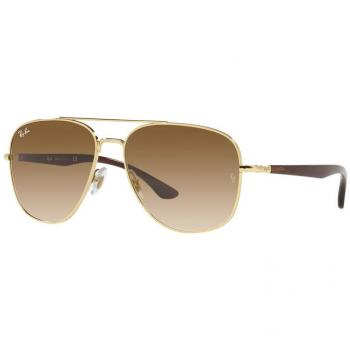 Ray-Ban RB3683 Unisex Gold Sunglasses 59mm Brown Lens