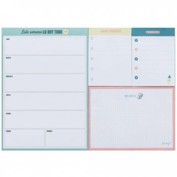 Planificador semanal con notas adhesivas Mr.Wonderful: Esta semana lo doy todo