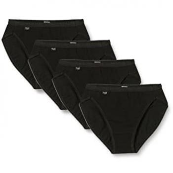 Sloggi Basic+ Tai Women's Briefs 4-Pack - Black - Perfect Fit, Elastic Cotton Fabric
