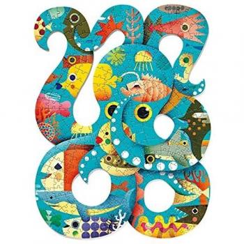 DJECO- Puzzle Art Octopus 350 Piezas, Multicolor