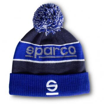 Gorro Sparco Beanie Reflex Azul - Gorro de invierno, diseño moderno, tejido suave y cálido, logo Sparco bordado, color azul