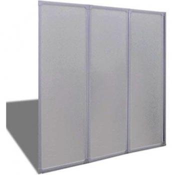 vidaXL Shower Bath Screen Wall 141 x 132 cm 3 Panels Foldable