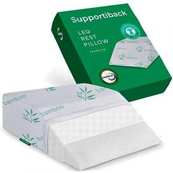 Supportiback® Almohada terapéutica para el descanso de la pierna – Con espuma con memoria, funda lavable, diseñada por médicos para dolores de espalda y cadera, dolor de pierna, edemas, mejor circulac