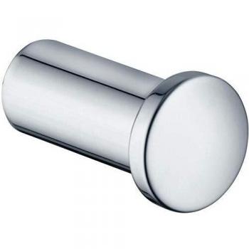 KEUCO Gancho toallero de metal, cromado brillante, redondo, para baño y aseo de invitados, moderno gancho de pared para toallas y albornoces, Plan