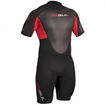 Gul 2018 Response 3/2mm Back Zip Shorty Wetsuit Black/Red RE3319-B4 Wetsuit Sizes - Medium Tall