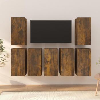 Muebles de TV 7 piezas de roble ahumado 30,5x30x60 cm madera multicapa