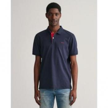 Polo de piqué en contraste marino para hombre Gant