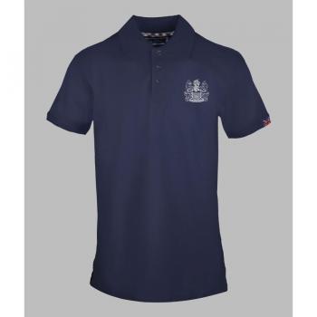 Aquascutum Men's Branded Sleeve Navy Blue Polo Shirt - Size Small