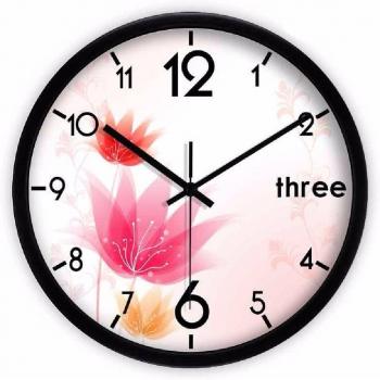 ZHGI reloj de pared de 12 pulgadas, reloj de cuarzo de arte pastoral tranquila sala de estar, relojes calientes de la moda creativa y relojes,Negro