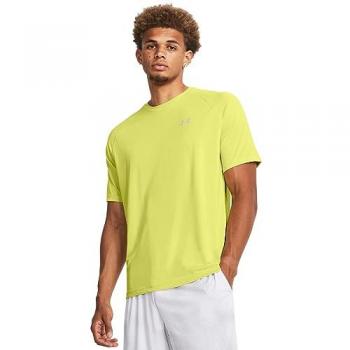 Camiseta de Manga Corta Tech Reflective de Under Armour para Hombre, Color Amarillo, Talla L, Regular