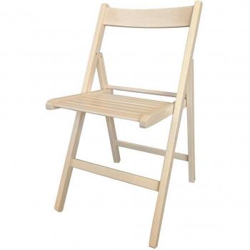 Silla Plegable Beige de Madera de Haya 79 x 42,5 x 47,5 cm