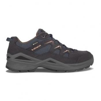 Lowa Sirkos Evo GTX Low Suede Leather Men's Hiking Shoes - Navy Brown, Size 42 EU