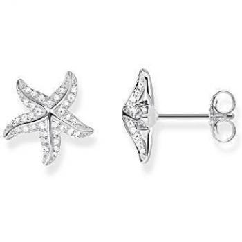 Thomas Sabo - Pendientes de botón de Mujer, Plata de Ley 925, Plateado