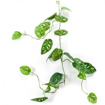 Guirnalda de Monstera Artificial 120 cm, Planta Falsa de Plástico para Decoración de Jardín, Color Verde
