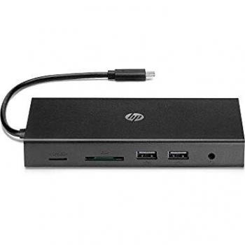 HP USB-C Travel Docking Station with VGA, Audio, 2x USB 2.0, RJ-45 Ethernet, and 65W USB-C Charging Port