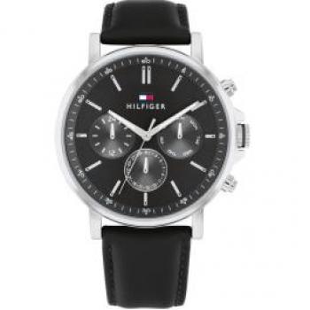 Reloj Tommy Hilfiger Tyson 1710586 - Hombre, Multifunción, Piel Negra