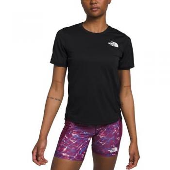 Camiseta de montaña mujer The North Face Sunriser manga corta negra con logo blanco - S