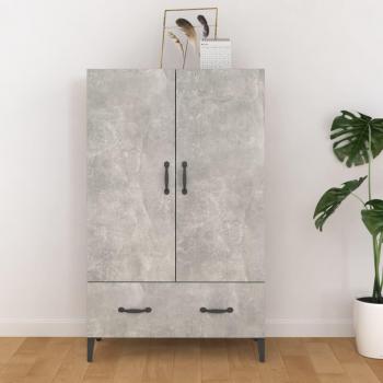 Aparador de hormigón gris 70x31x115 cm madera contrachapada
