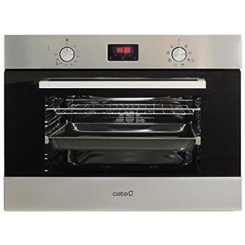 Horno Compacto Cata CMD5008X, Inox y Cristal Negro, Multifunción con 8 Funciones, Sistema Aquasmart, 45cm, Capacidad de 40 Litros, Clasificación Energética A