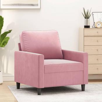 Sillón de terciopelo rosa 60 cm Vidaxl Rosa, terciopelo suave, estructura resistente, diseño elegante, dimensiones de 60 cm de altura