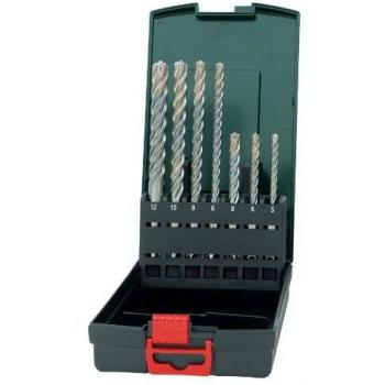 Metabo 626245000 626245000-Estuche de Brocas SDS-Plus Pro 4 Premium, Ø 5 x 115 mm 6 x 115 mm 8 x 115 mm 6 x 165 mm 8 x 165 mm 10 x 165 mm 12 x 160 mm, Set de 7 Piezas