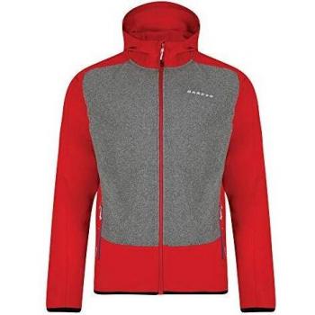Dare 2b Creed Hooded Water Repellent Shell Chaqueta, Hombre, Code Red/Ash Grey Marl, 3XL