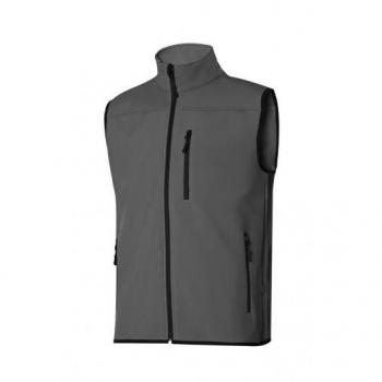 Chaleco de Trabajo Soft Shell Talla M 94% Poliéster 6% Elastano con Forro Polar y Cierre Central de Cremallera Color Gris Multibolsillos