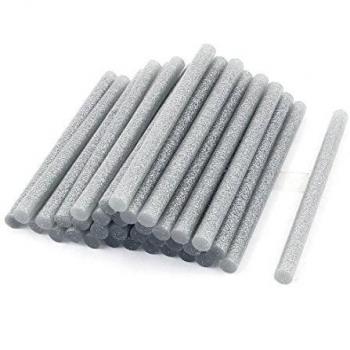sourcing map 35 barras adhesivas para pistola de pegamento termofusible con purpurina plateada de 7 x 100 mm