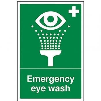 vsafety 23004 au-sde emergencia Eye lavar condiciones de seguridad general señal, autoadhesivos, vertical, 200 mm x 300 mm, verde