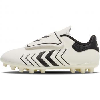 Botas de fútbol para niños Hummel Hattrick MG, características: diseño ligero, suela multi-ground (MG) adecuada para césped natural y artificial, parte superior sintética duradera, cierre con cordones para un ajuste seguro, plantilla