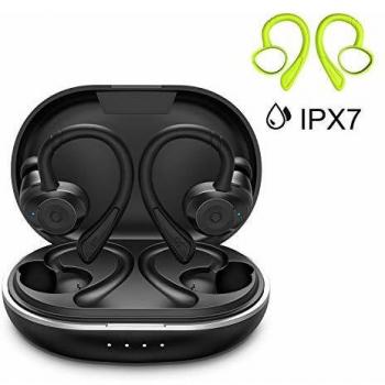 HolyHigh Auriculares Bluetooth 5.0 Inalámbricos Deportivos Auriculares In-Ear Impermeable IPX7 6+30H Autonomía Auto-On/Off Emparejamiento Siri Sonido Estéreo con Mic para iPhone Android