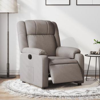 Sillón reclinable eléctrico tela gris taupé Vidaxl
