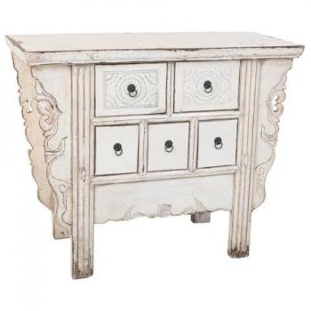 Recibidor de Madera Blanco Alexandra House Living 45 x 80 x 101 cm Acabado Artesanal
